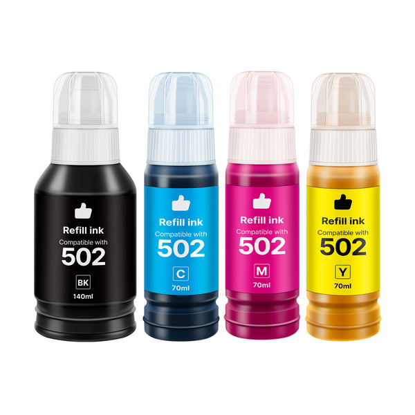502 Ink Refill Bottles ET-2850 ET-3850 Replacement for Epson 502 Ink Refill Bottles 4 Pack Compatible for Ecotank ET 2850 ET 3850 ET-4760 ET-2760 ET-3830 ET 15000 ET 4850 ET-3843 2750 Printer