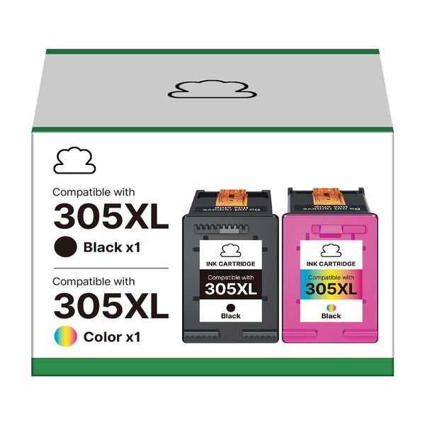 Filled ink cartridge 305XL High Yield Replacement for 305 Ink Cartridge 305 XL Compatible for DeskJet 2300 2700 4100, Envy 6000 6400 Series Printers (2 Pack, Black and Tri-color)