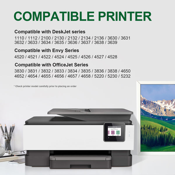 Fienoy 302 302XL Ink cartridges, Remanufacturados para HP 302 XL, Impresoras Compatible para HP Envy 4525 4520 4527 DeskJet 3630 3636 2130 Officejet 4655 5230 3831 3830 (2 Pack)