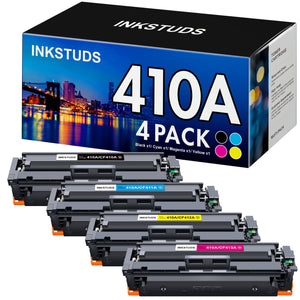 INKSTUDS Compatible Toner Cartridge replacement for HP 410A CF410A CF411A CF412A CF413A to use with Color LaserJet Pro MFP M477fdw M477fdn M477fnw Pro M452dn M452nw M452dw Printer Toner (4 Pack)