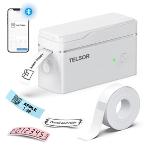 TELSOR P31S Label Maker Machine with Tape, Portable Thermal Printer, Portable Bluetooth Label Printer for Organizing Storage Office Home, Sticker Maker Mini Label Maker with Multiple Templates, White