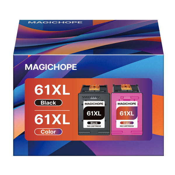 61XL Ink Cartridge Remanufactured for HP Ink 61 for HP 61 Ink Cartridge Combo Pack to Use with Envy 4500 5530 4502 4501 5535 OfficeJet 4630 4635 DeskJet 2540 1000 1010 1510 (1 Tri-Color, 1 Black)