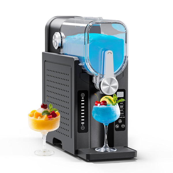 EZBASICS Slushy Machine for Home No Ice Needed, Professional Frozen Drink Maker with LED Display, 6 Pre-Set Programs for Frozen Margaritas, Frappés and Ice Cream, Black, 1Pack+6Modes