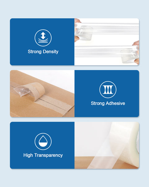 Packing Tape for Moving Boxes, Heavy Duty Packaging Tape 6 Rolls, 2.7 mil, 1.88" x 54.6 Yd, NEOISM Clear Tape Refill for Packing, Shipping, Moving and Mailing, Strong Seal on All Box Types, 3" Core