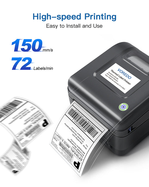 VOREDO Label Printer, PL420 4x6 Thermal Printer, High-Speed Shipping Label Printer, Commercial Direct Thermal Printer for Windows & MAC System, Compatible with Amazon, Ebay, FedEx, Shopify, etc