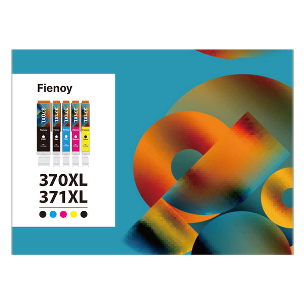 Fienoy PGI-370 CLI-371XL Printer Ink Compatible for Canon 370 371 XL Ink Cartridges to use with Canon PIXUS MG5730 TS6030 TS5030, (5 Color-15 Pack)