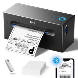 DMGE Bluetooth Thermal Shipping Label Printer, Wireless 4x6 Shipping Label Printer for Shipping Packages, Support Android, iPhone and Windows, Widely Used for Amazon, Ebay, Shopify (Black)