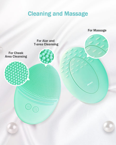 WEKVA Facial Cleansing Brush Made with Ultra Hygienic Soft Silicone, Waterproof Sonic Vibrating Face Brush for Deep Cleansing, Gentle Massaging, Inductive Charging (Violet)1 Pack+5 Speed Settings