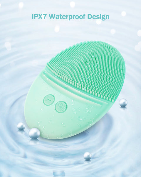 WEKVA Facial Cleansing Brush Made with Ultra Hygienic Soft Silicone, Waterproof Sonic Vibrating Face Brush for Deep Cleansing, Gentle Massaging, Inductive Charging (Violet)1 Pack+5 Speed Settings