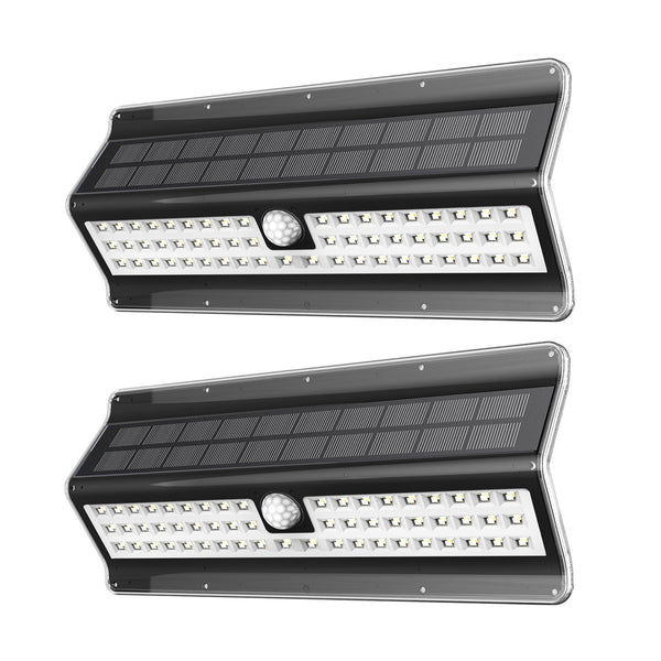 Solar Lights Outdoor 56 LED, Black shape, 2 Pack