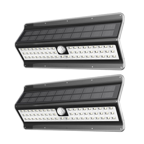 Solar Lights Outdoor 56 LED, Black shape, 2 Pack