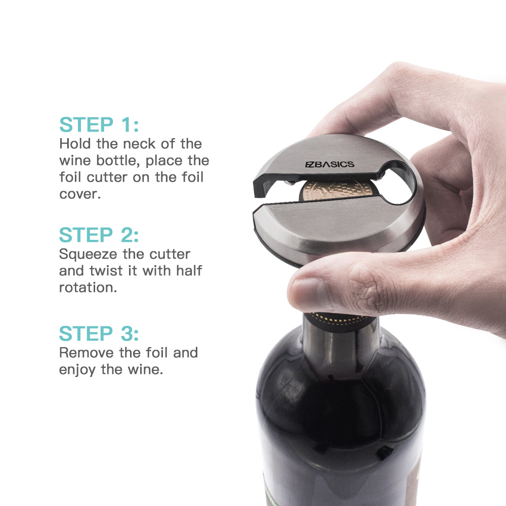 Tagliafoglio Per Vino WINETELL - Acciaio Inox, Rimuovi Facilmente La Capsula Dalle Bottiglie - Foto 12